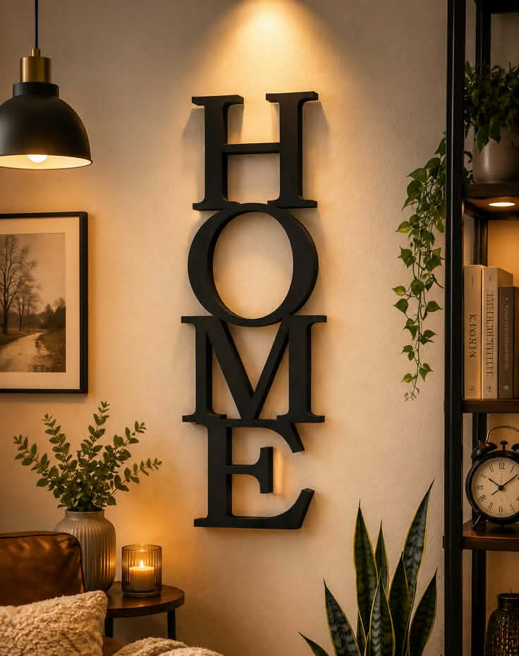 لوحة حروف جدارية عمودية (HOME)